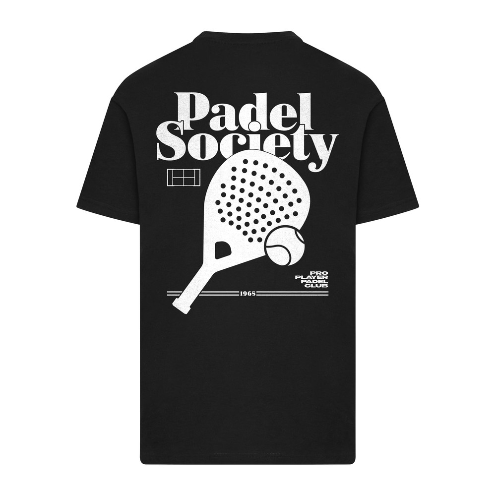 Mister Tee - Padel Society Pro Player Padel Club Mens Tshirt - Black